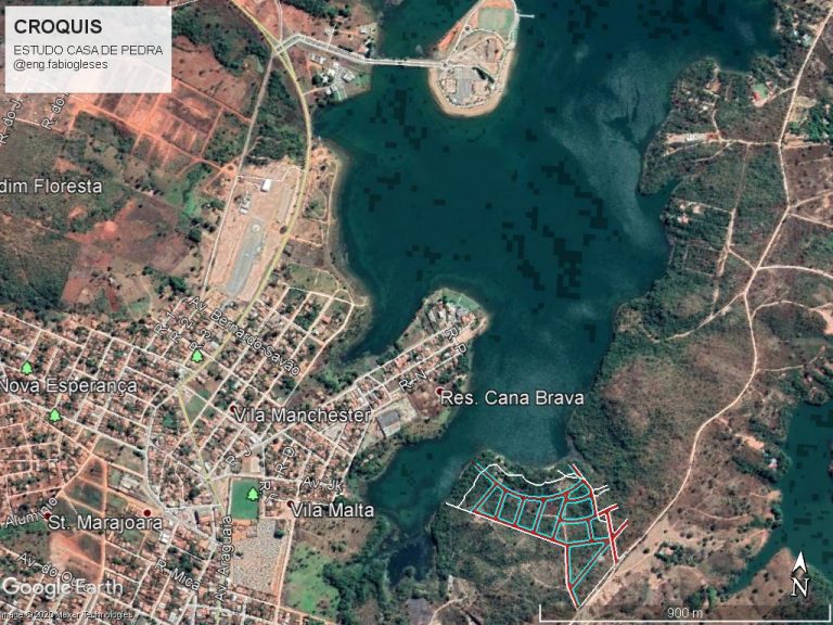 Área urbana ideal p/ loteamento de frente para o lago de Minaçu/GO